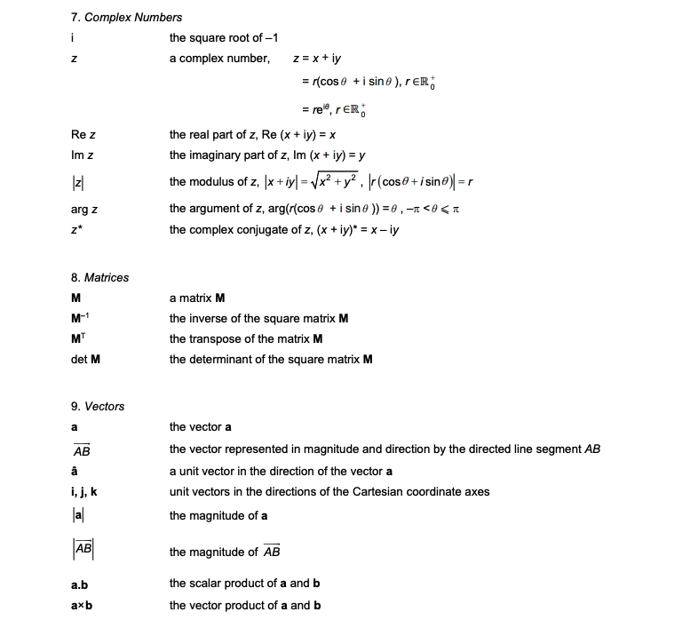 2020 Gce O Level A Math Formula Sheet 8713